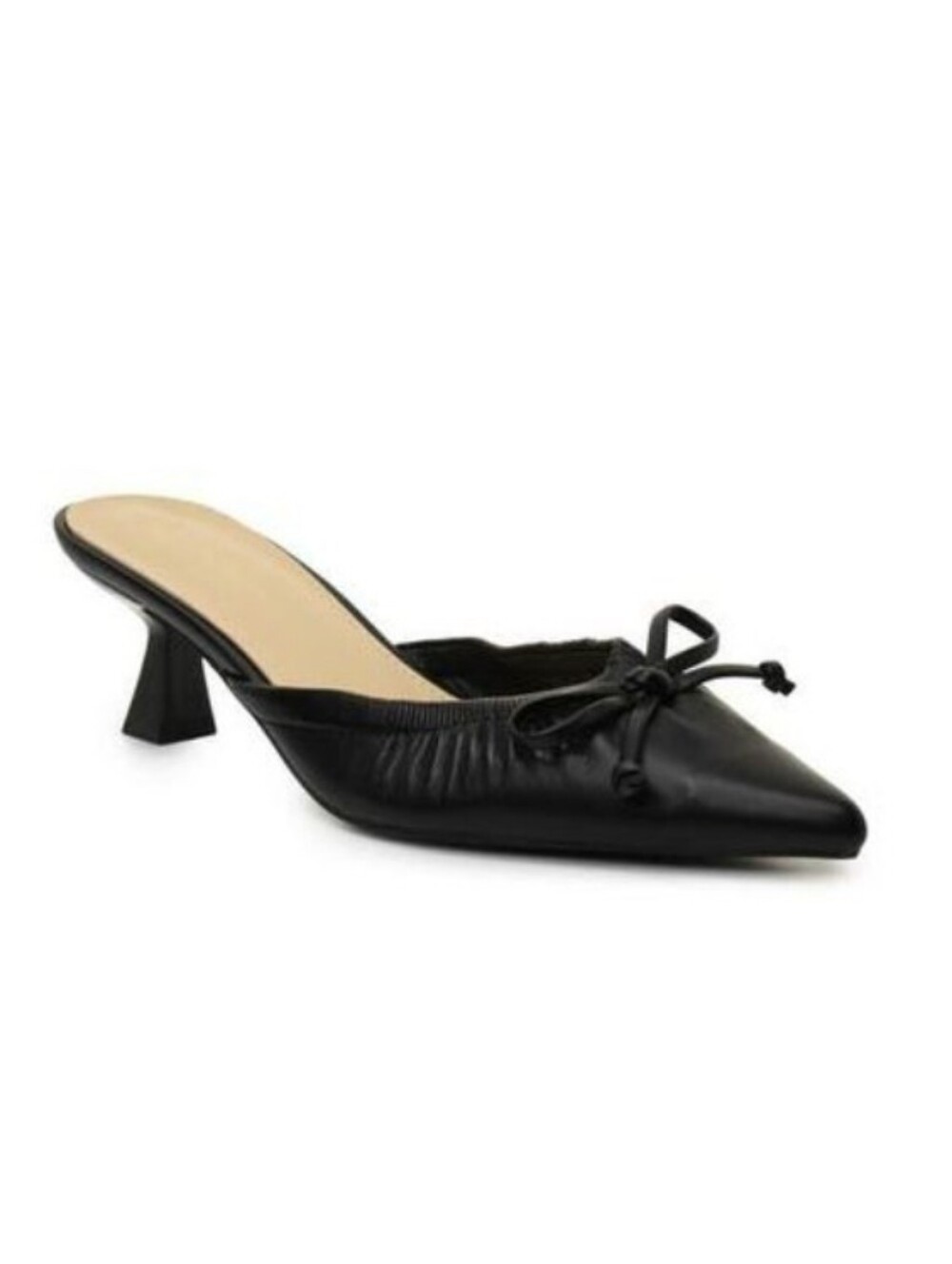 Nicole Miller Black Bow Kitten Heel Mule